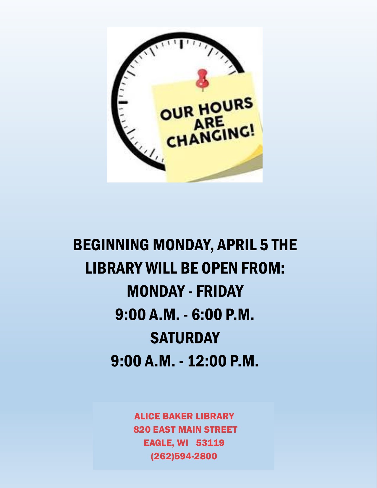 new library hours